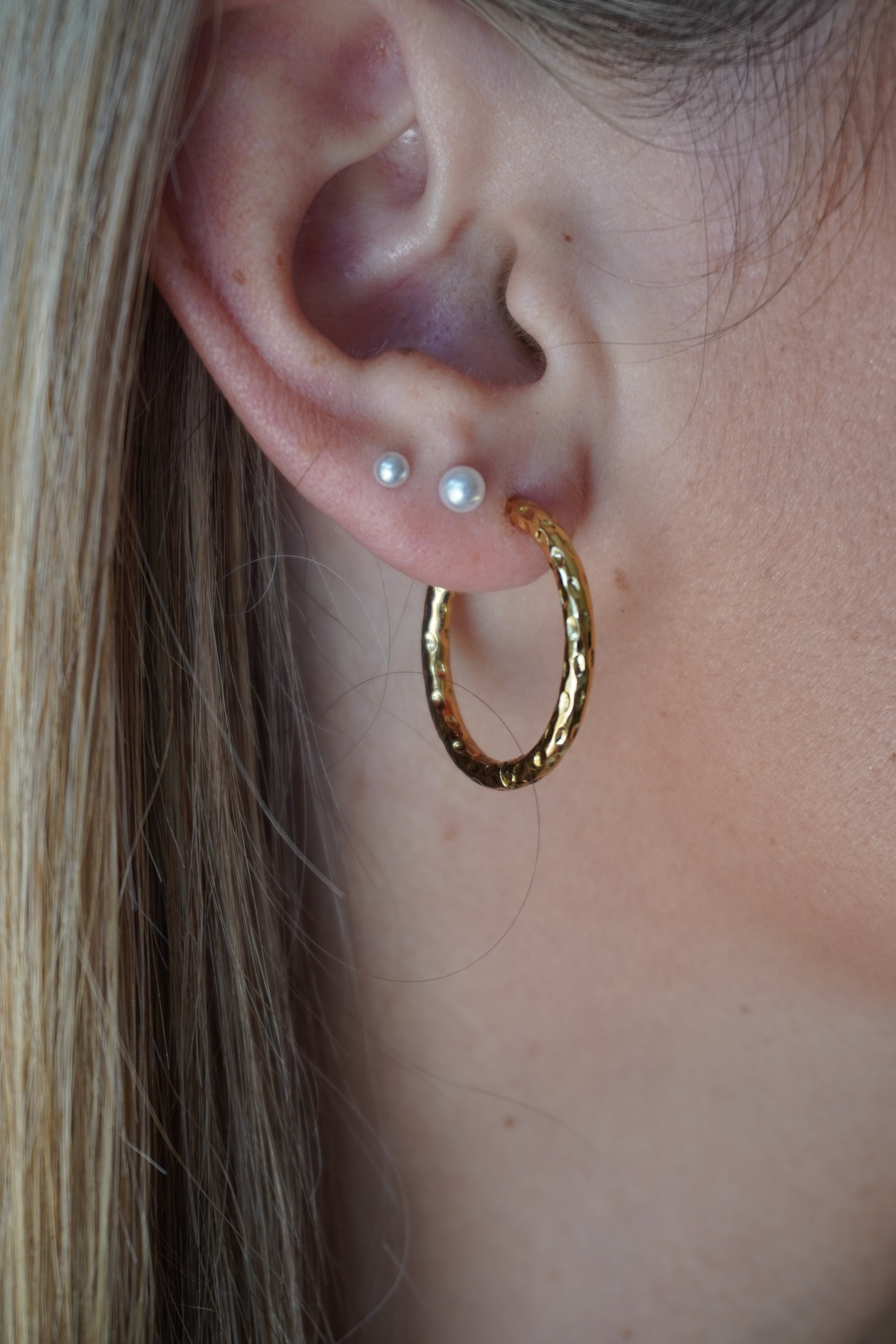 Abbey Thin Textured Hoops Perfectly Lovely Boutique