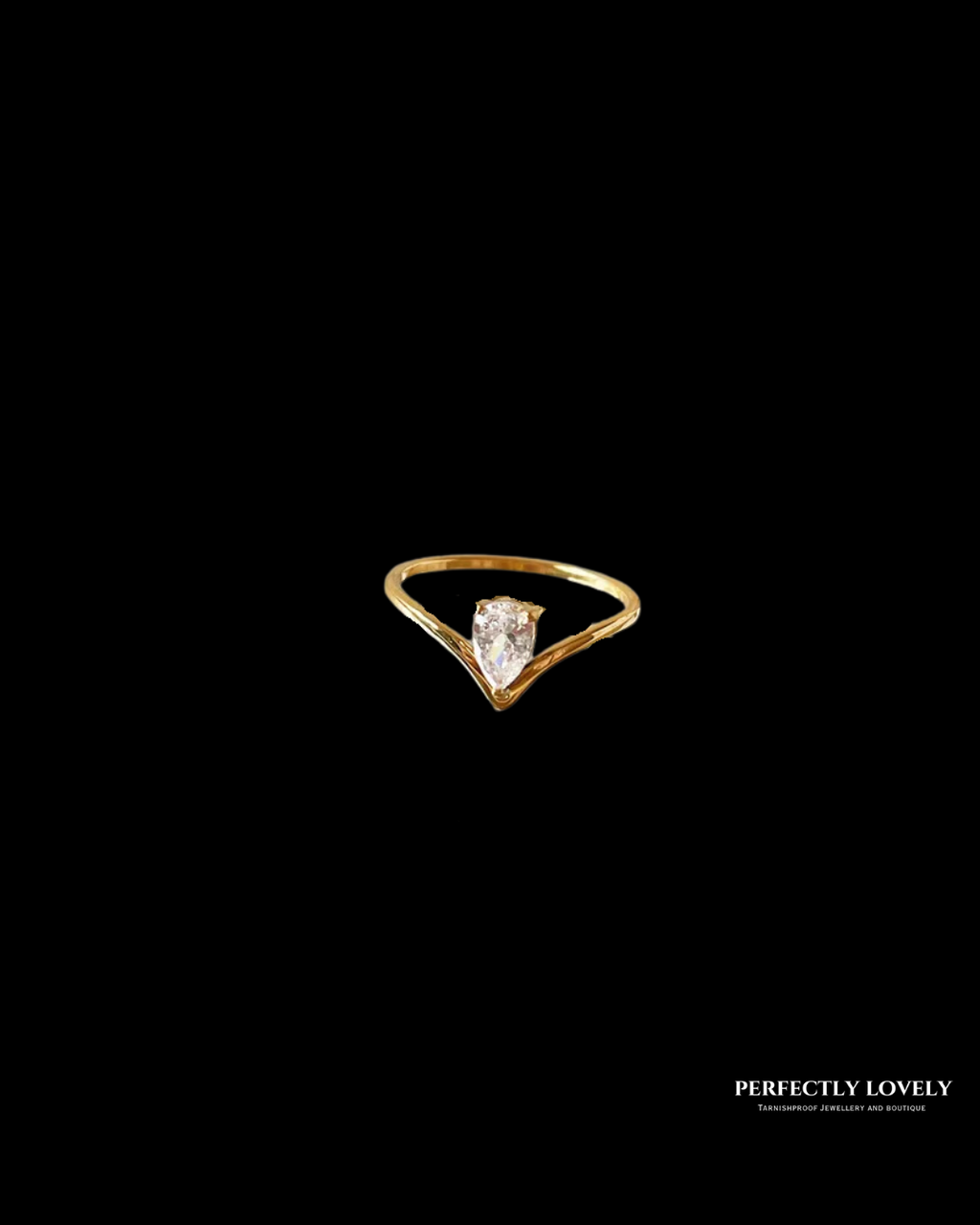 Meegan CZ Pear Ring