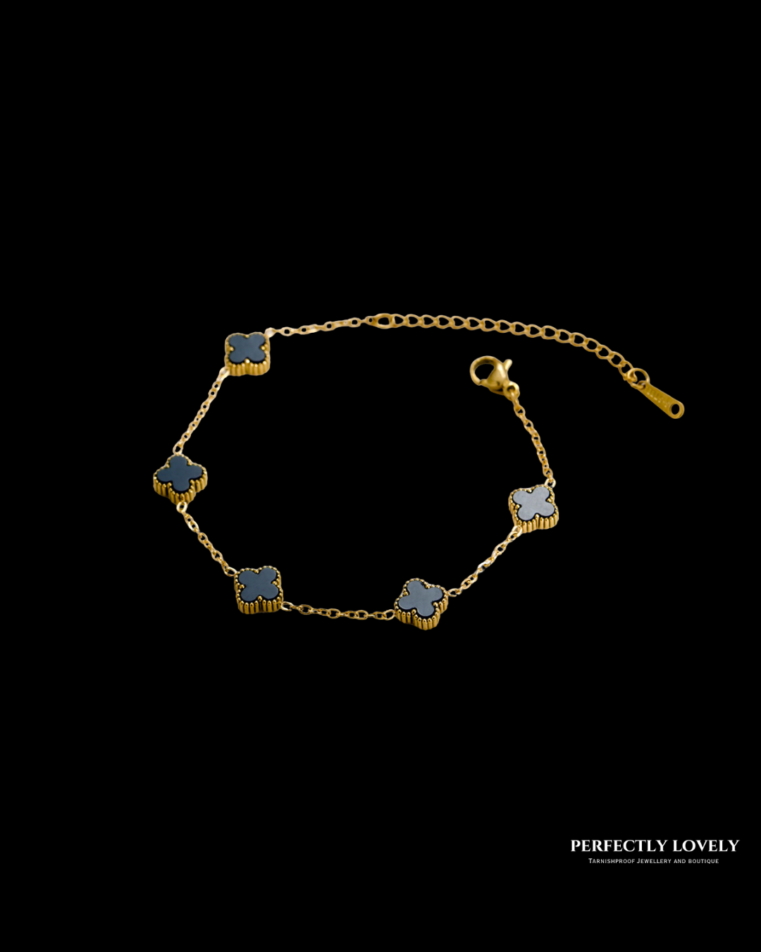 White/Black Clover Bracelet