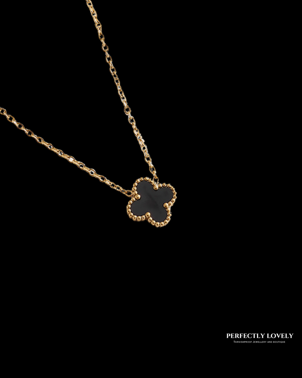 Rene Black Clover Necklace