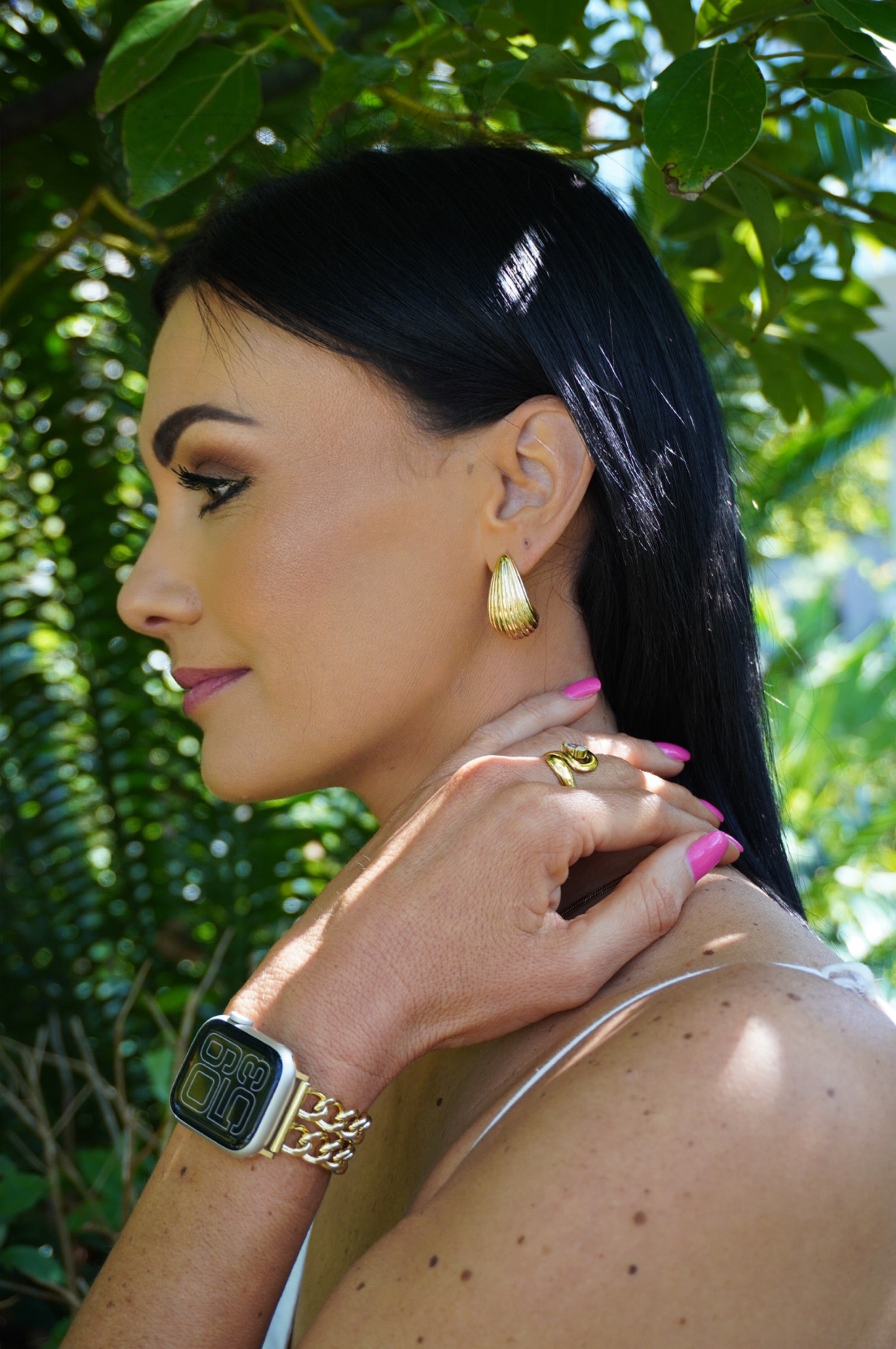 Hayley Ribbed Hoops