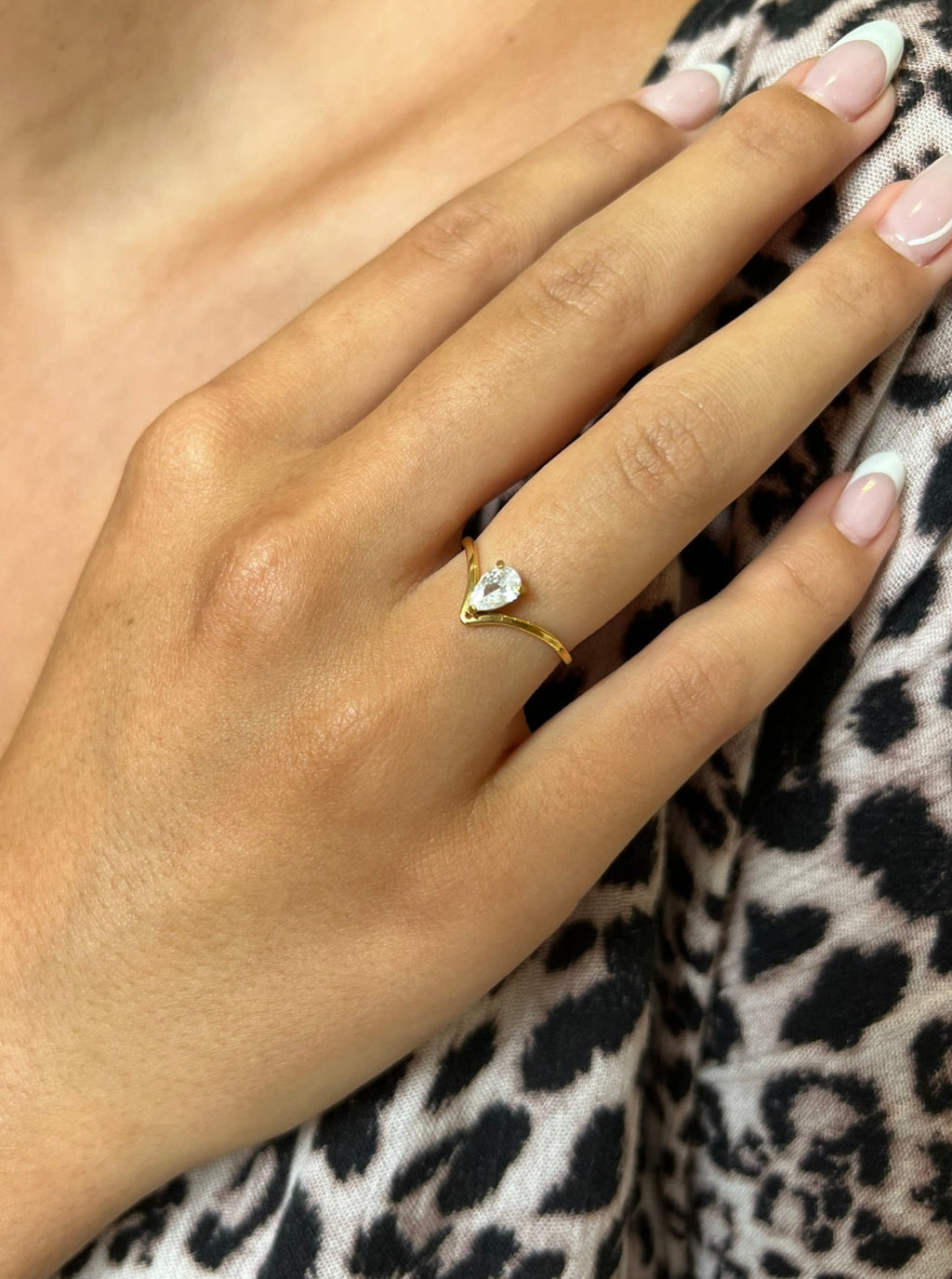 Meegan CZ Pear Ring Perfectly Lovely Boutique