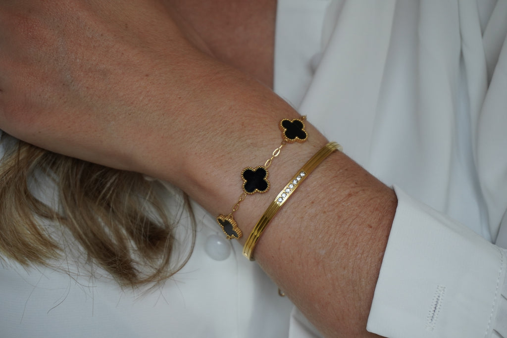 Rene Black Clover Shell Bracelet Perfectly Lovely Boutique