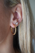 Abbey Thin Textured Hoops Perfectly Lovely Boutique