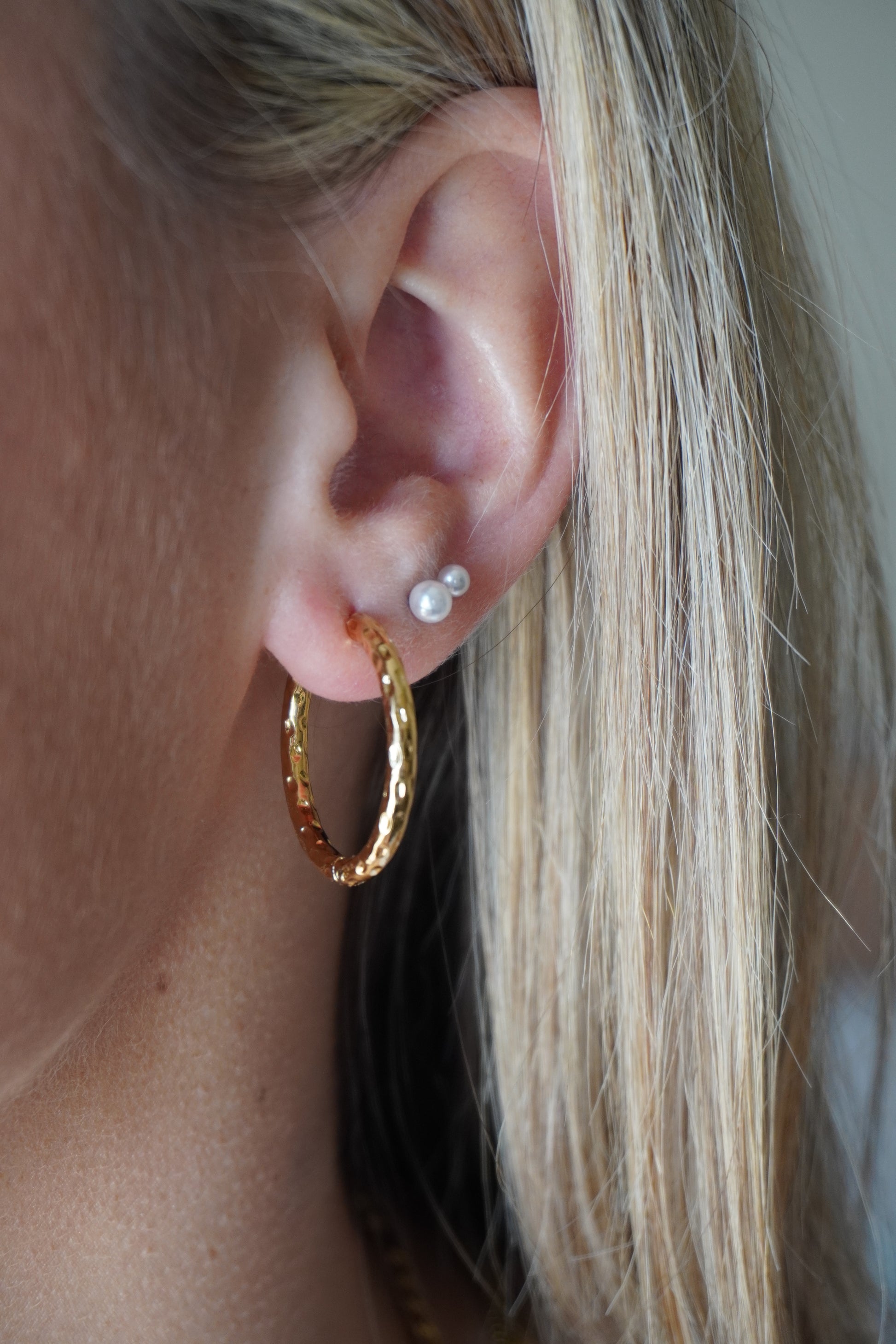 Abbey Thin Textured Hoops Perfectly Lovely Boutique
