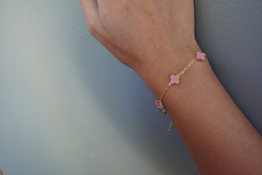 Pink Clover Bracelet