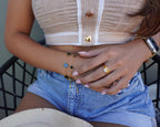 White/Black Clover Bracelet