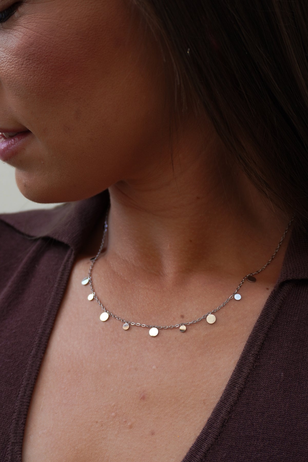 Cathy Silver Disc Necklace