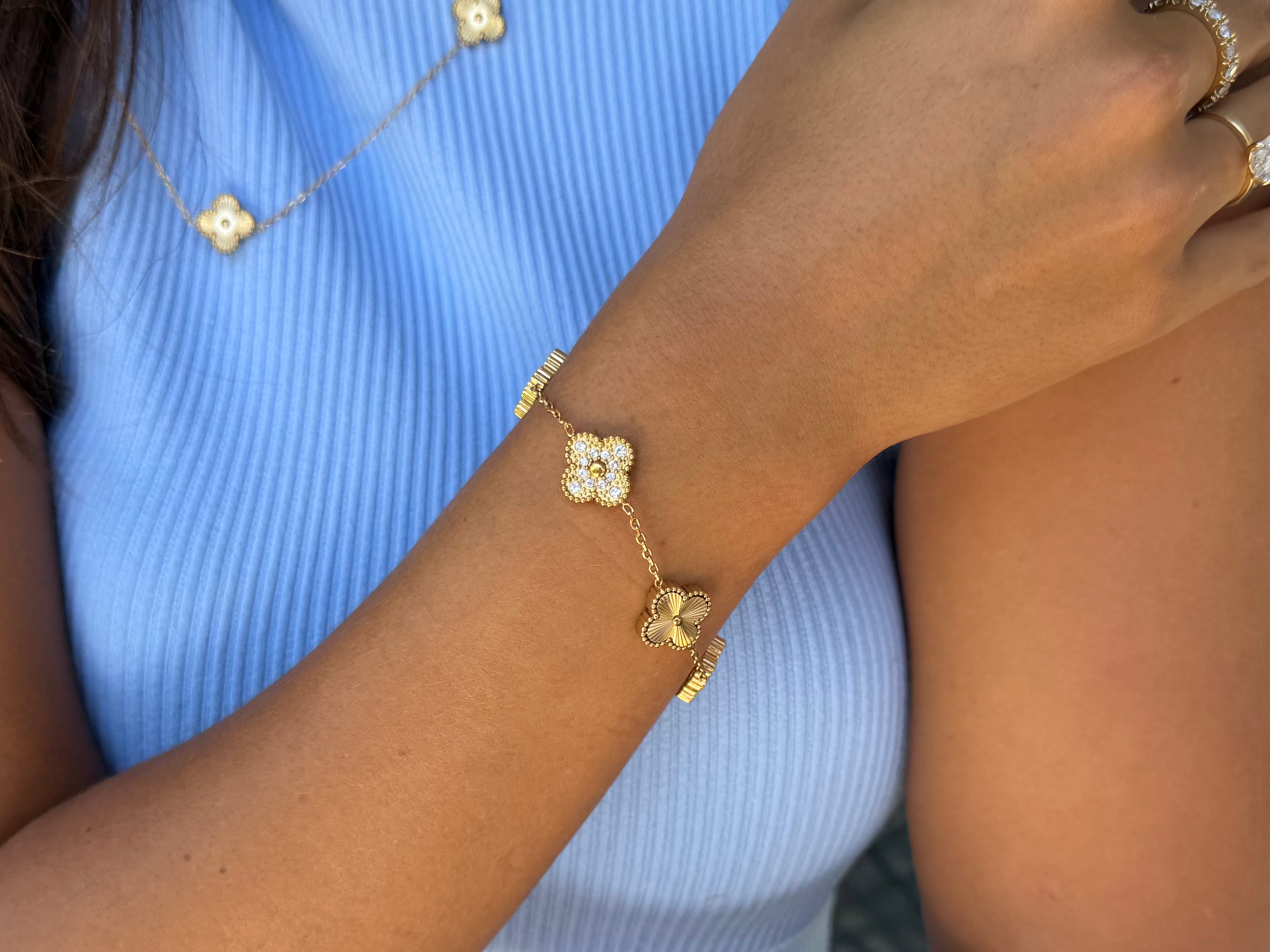 Bedazzled Clover Bracelet