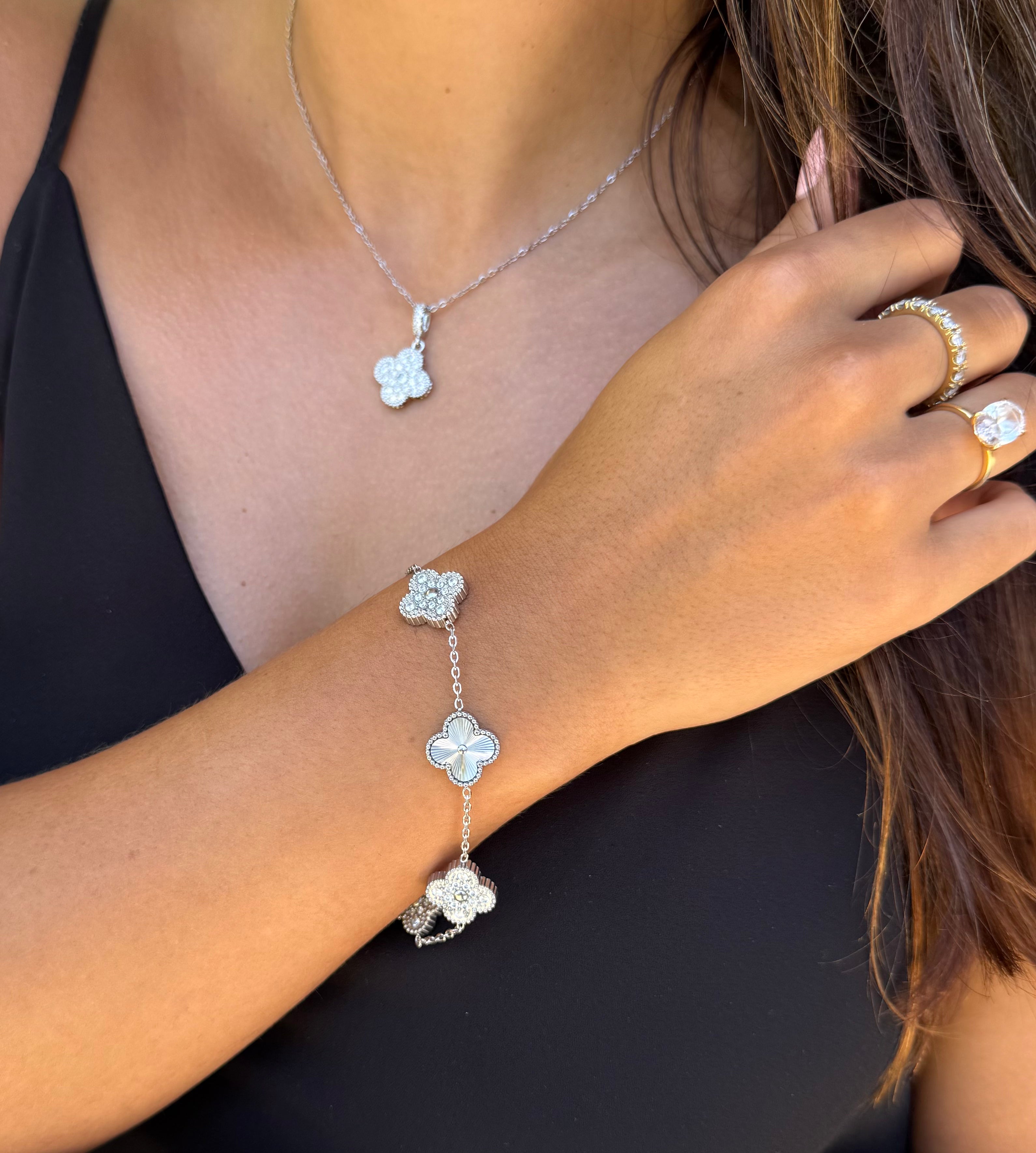 Bedazzled Clover Bracelet