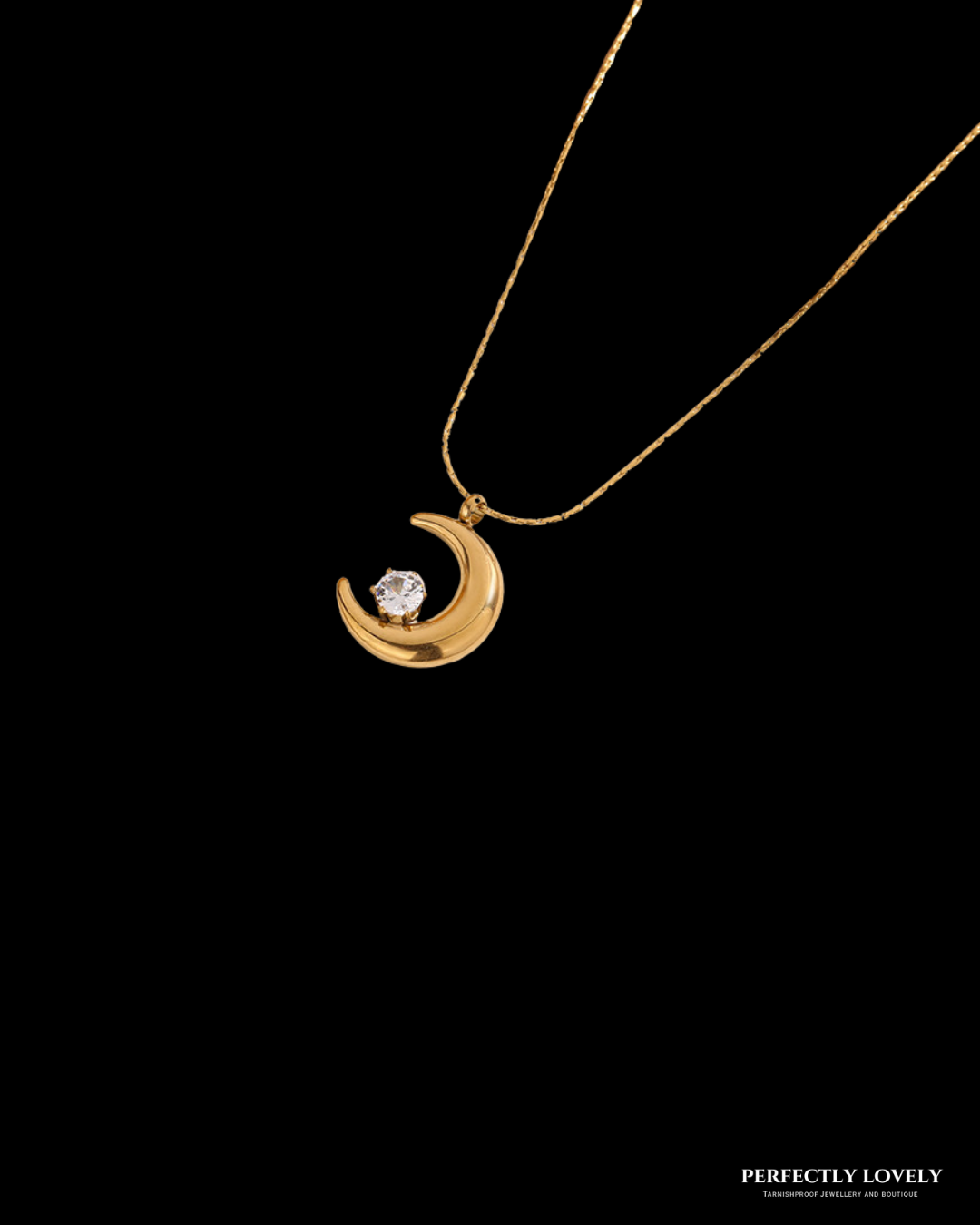 Crescent CZ Necklace