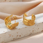Cielo Thick Textured Hoops Perfectly Lovely Boutique