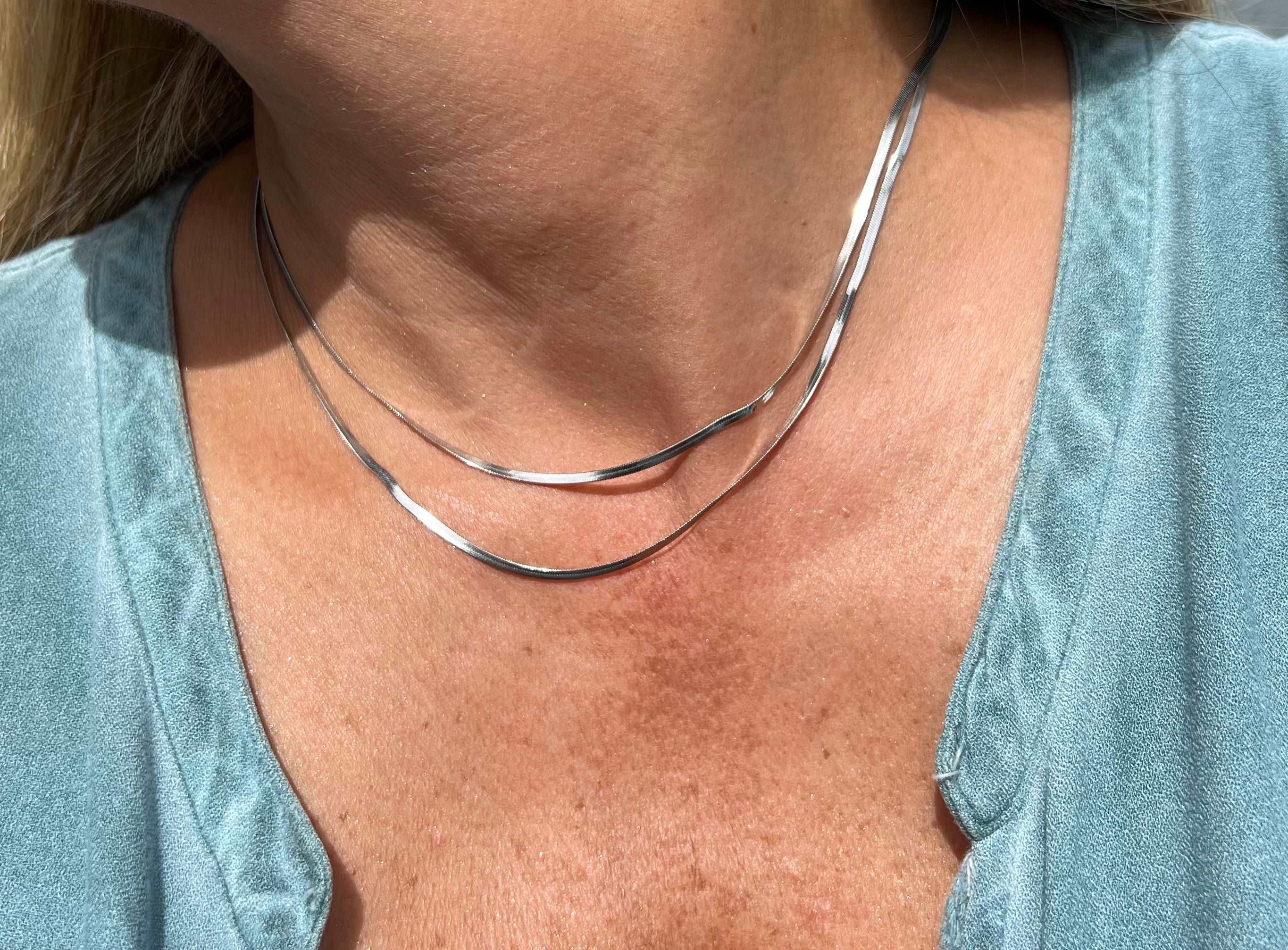 Olivia Double Herringbone Necklace