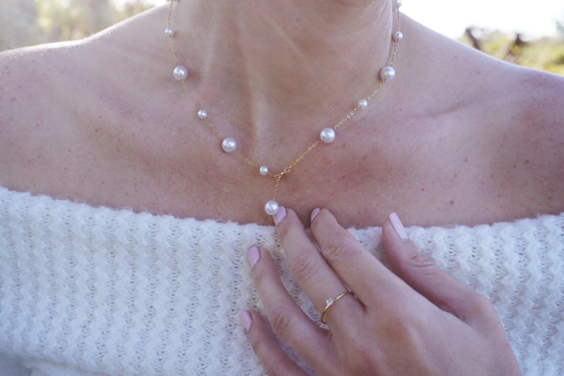 Neve Pearl Drop Necklace Perfectly Lovely Boutique